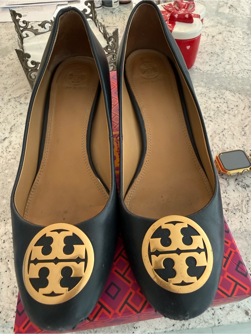 Tory Burch Navy Benton 50mm pump size 9